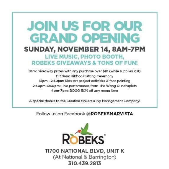 grand opening invitation for Robeks Juice