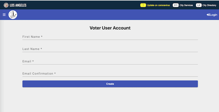 create voter user account